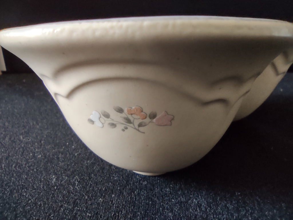 Vintage Pfaltzgraff Remembrance Heart Dish Trinket Bowl Floral Pink Cream [6389]