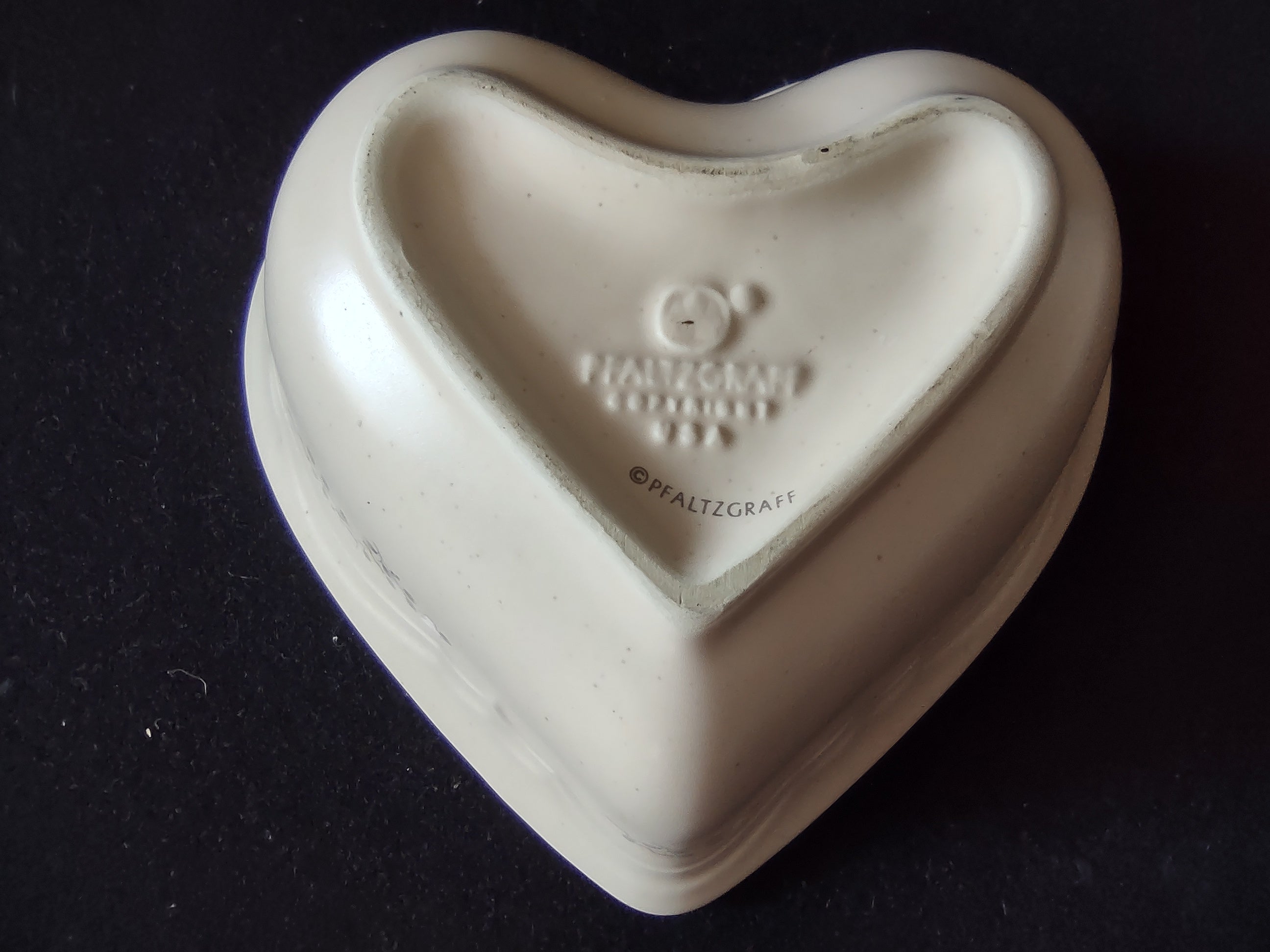 Vintage Pfaltzgraff Remembrance Heart Dish Trinket Bowl Floral Pink Cream [6389]