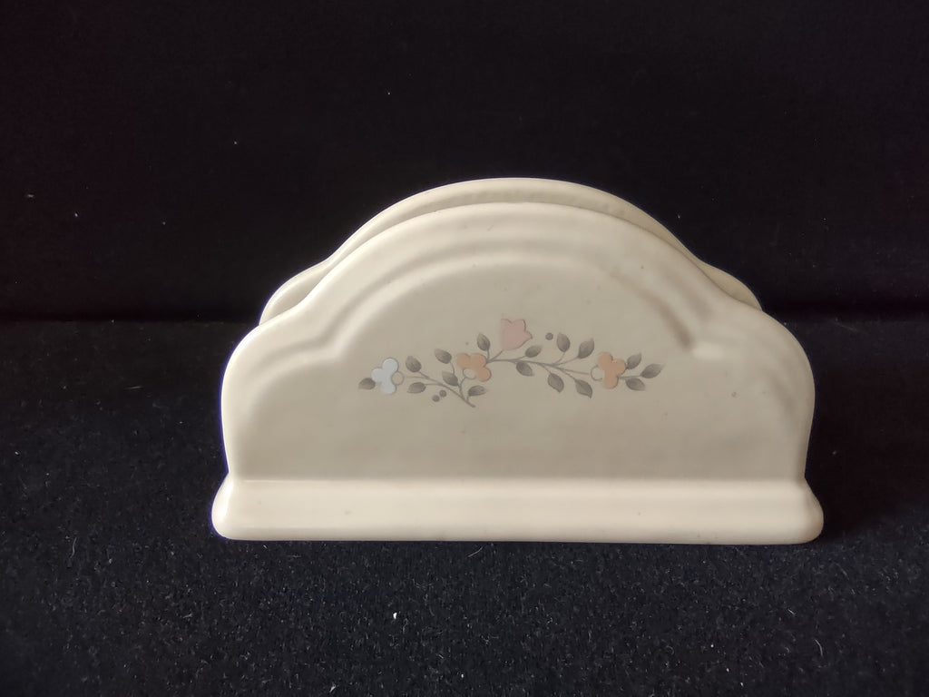 Vintage Pfaltzgraff Remembrance Napkin Holder Letter Holder Cream Floral [6390]