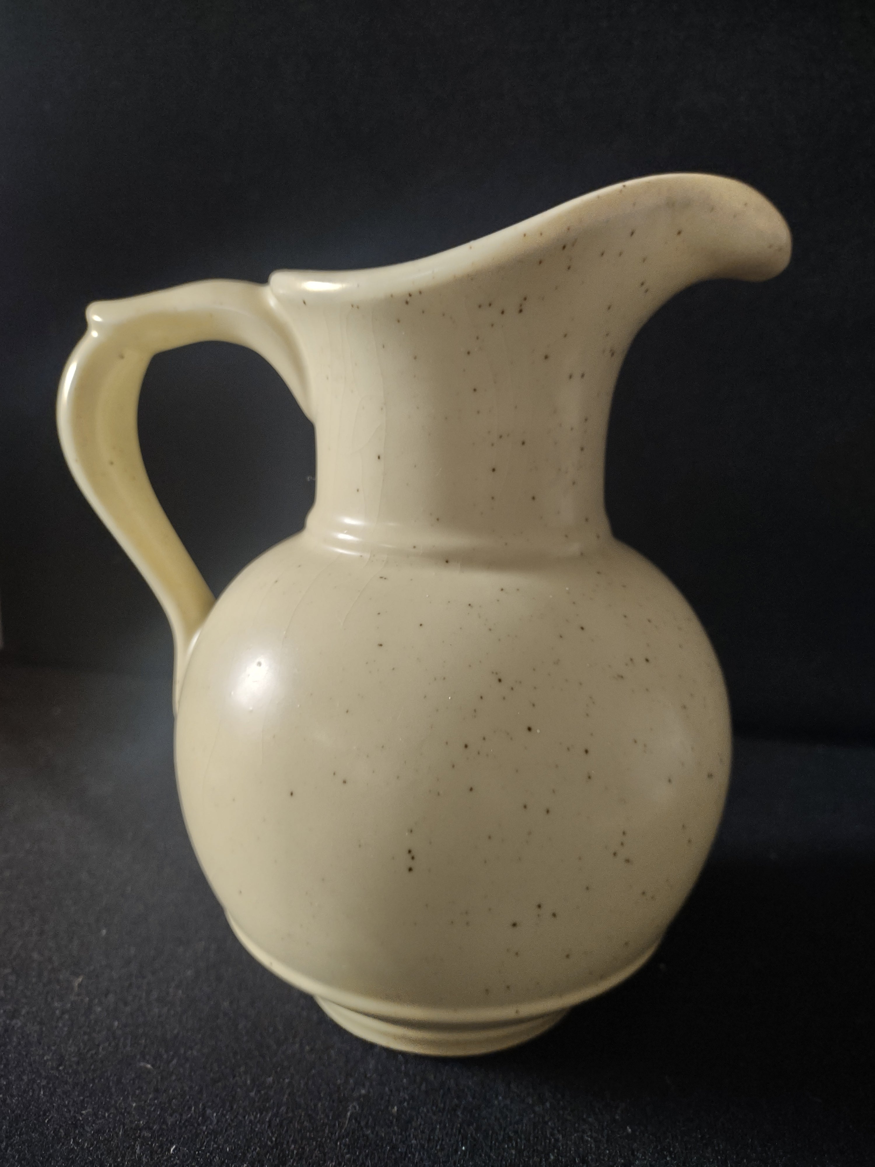 Vintage McCoy Pitcher Cream Pink Green Floral Stoneware [6391]
