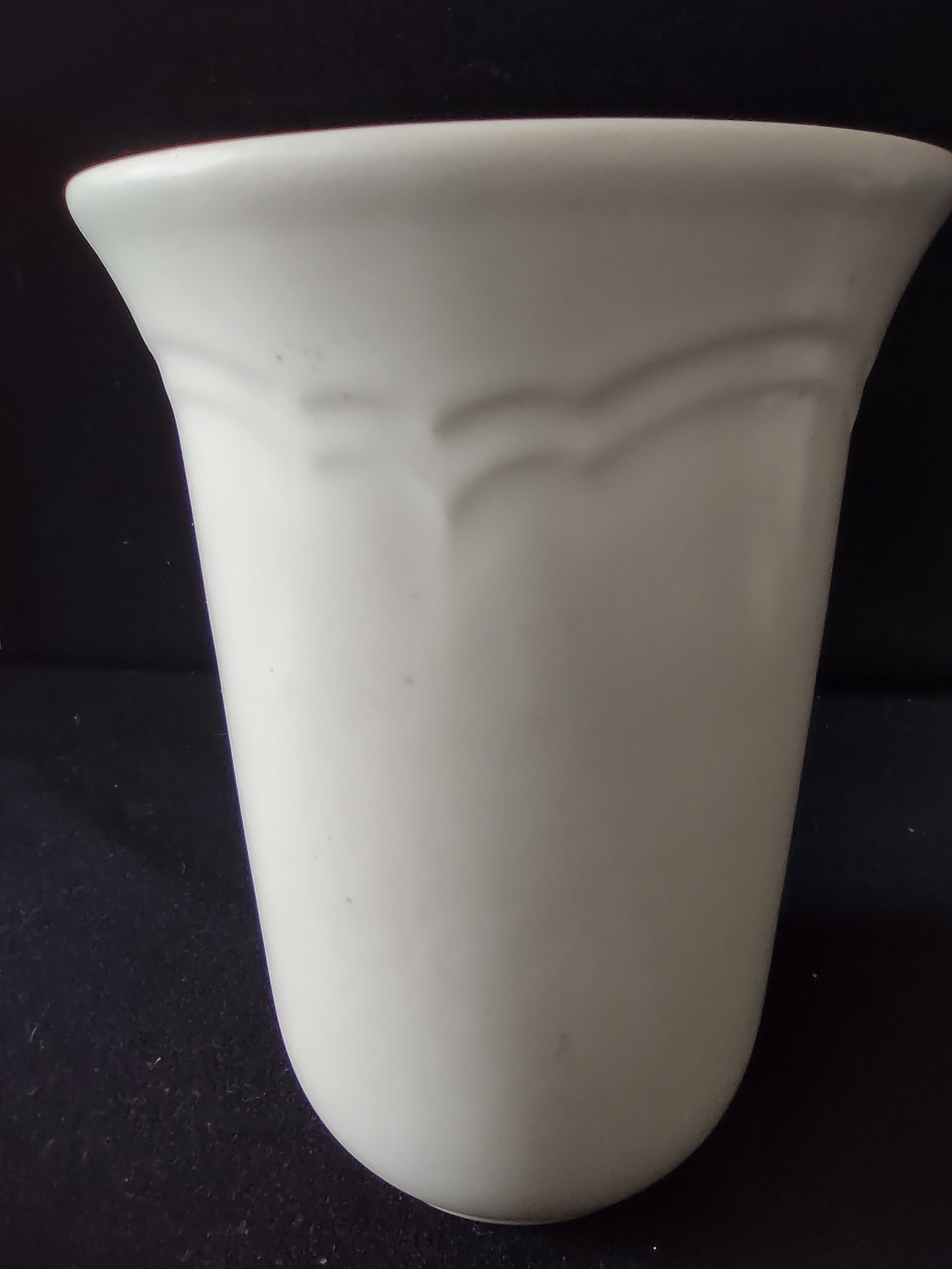 Vintage Pfaltzgraff Tea Rose Utensil Holder Vase Pink Blue Floral Cream USA [6392]