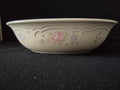 Vintage Tea Rose Oval Serving Bowl Cream Pink Blue Floral Embossed [6394]