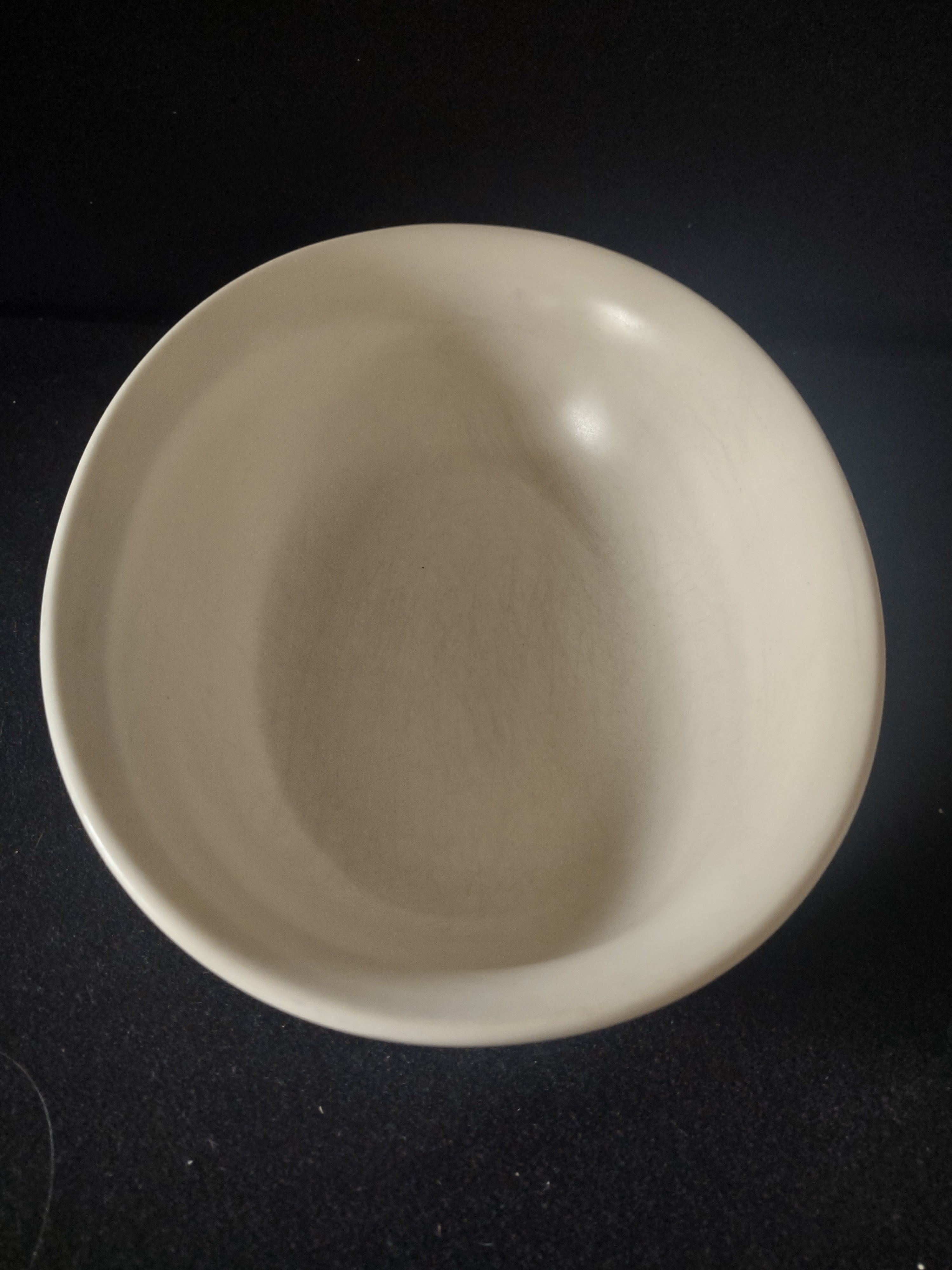 Vintage Tea Rose Oval Serving Bowl Cream Pink Blue Floral Embossed [6394]
