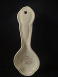 Vintage Pfaltzgraff Tea Rose Ceramic Spoon Rest Pink Rose Cream [6395]