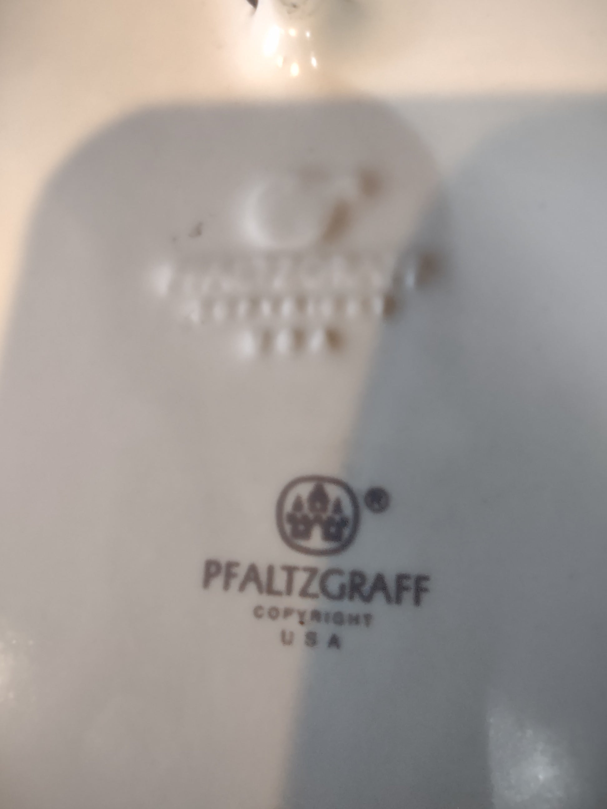Vintage Pfaltzgraff Tea Rose Wall Hanging Trivet Hot Plate Pink Blue [6401]