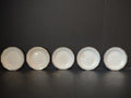 Vintage White Blue Gold Band Butter Pat Set of 6 [6473]