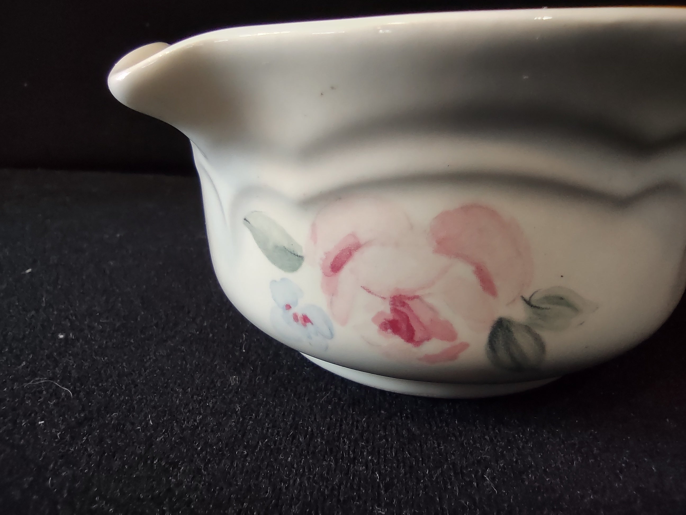Vintage Pfaltzgraff Tea Rose Gravy Ladle Spoon Pink Floral Cream [6404]
