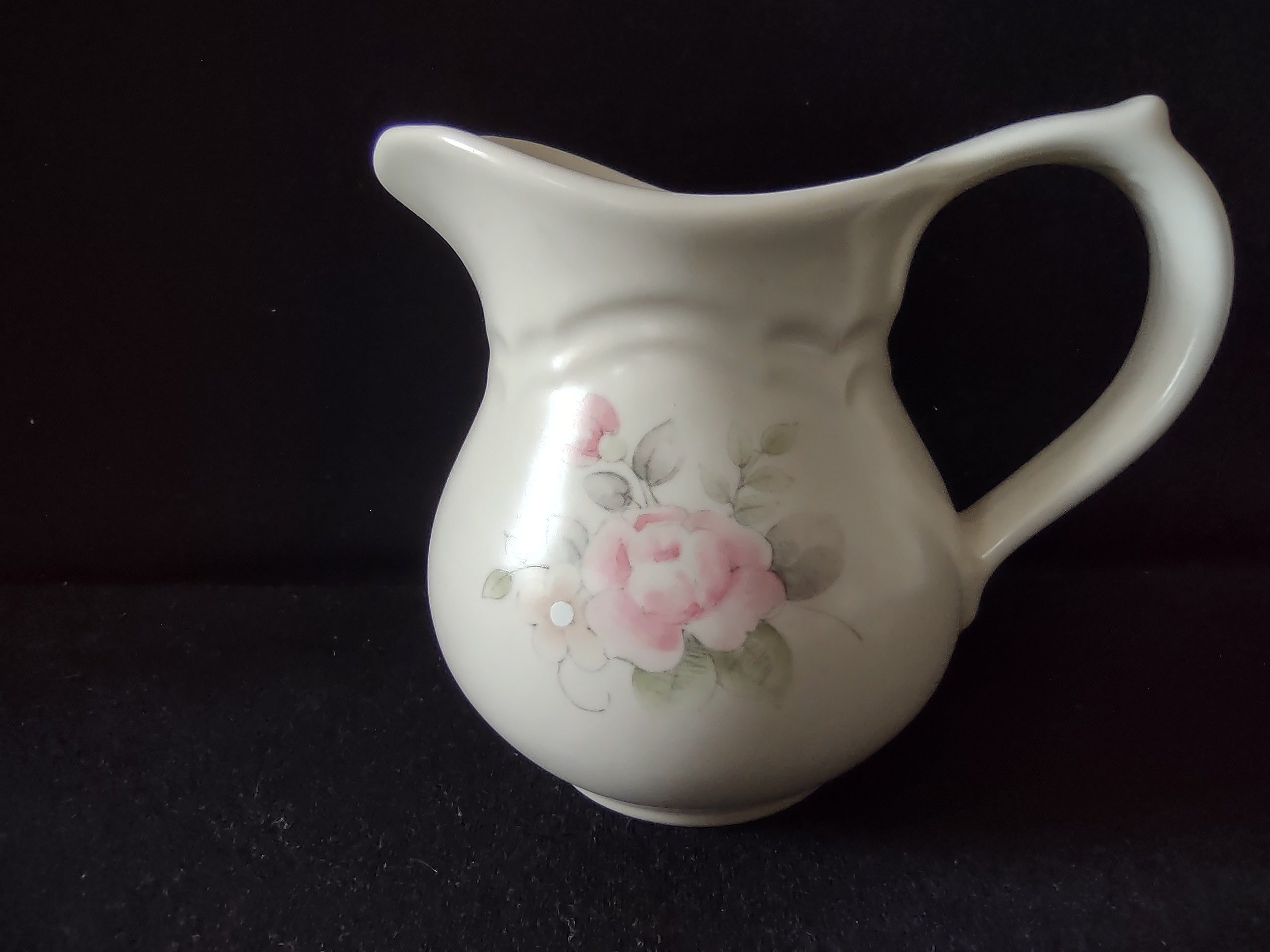 Vintage Pfaltzgraff Tea Rose Creamer Pitcher Pink Roses Cream Stoneware [6406]