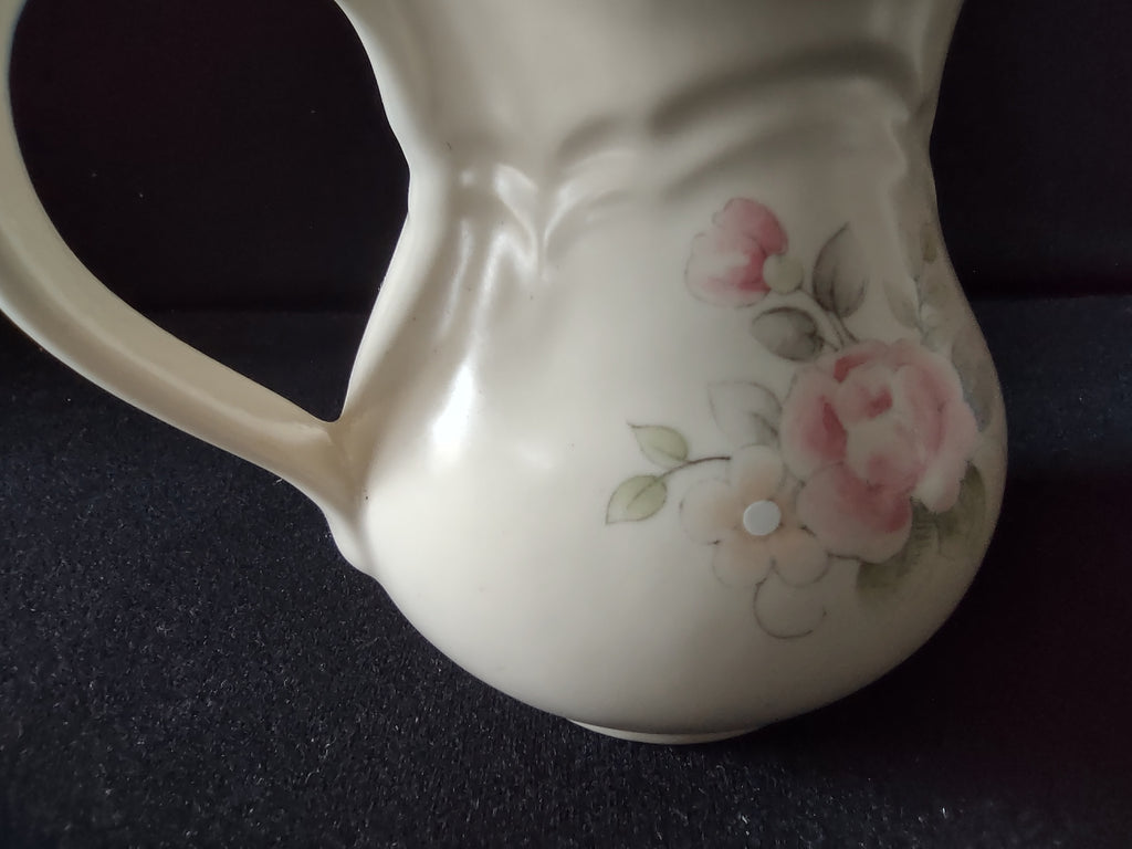 Vintage Pfaltzgraff Tea Rose Creamer Pitcher Pink Roses Cream Stoneware [6406]