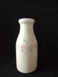 Vintage Pfaltzgraff Tea Rose Ceramic Milk Bottle Vase Pink Roses USA [6407]