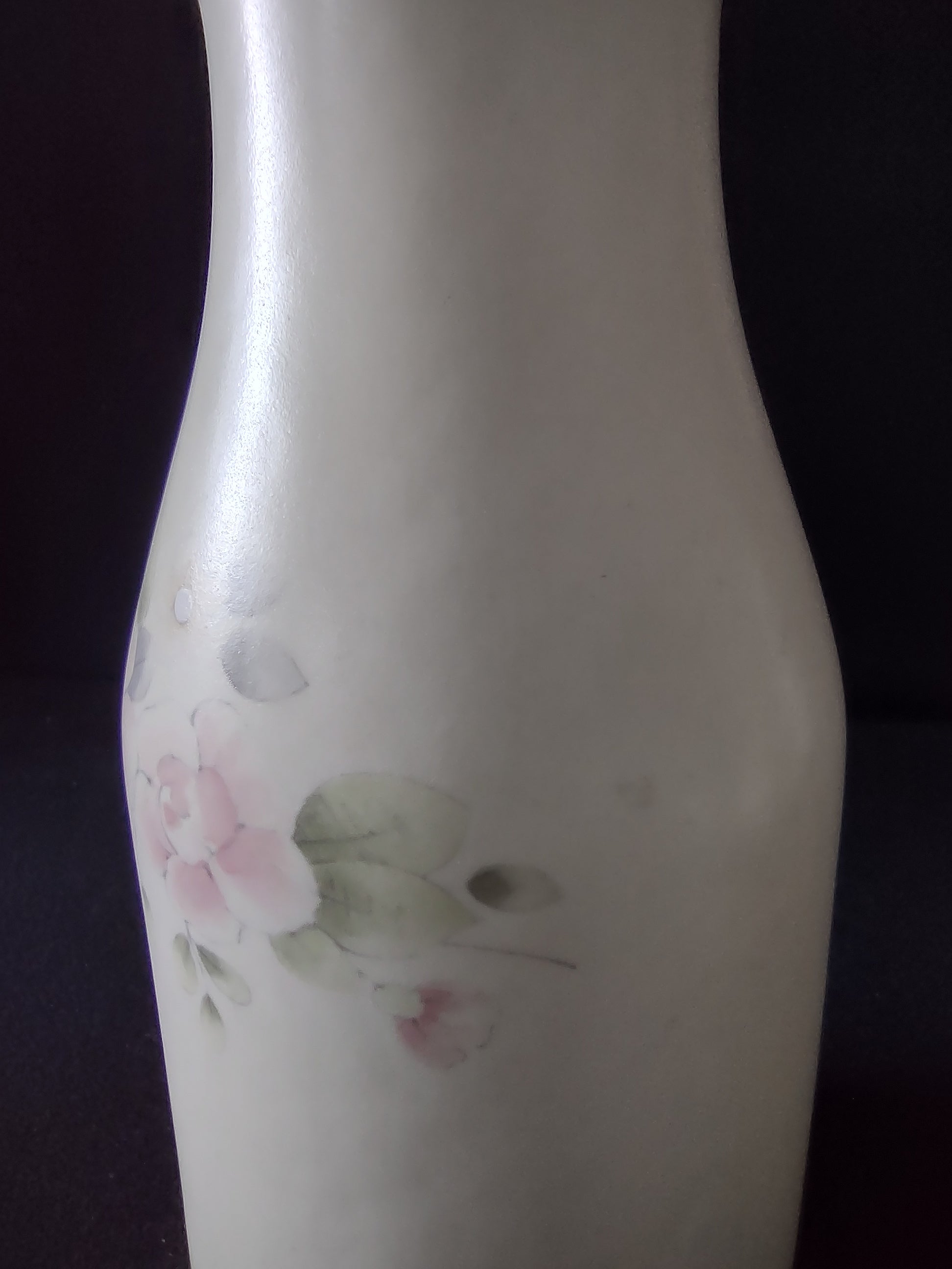 Vintage Pfaltzgraff Tea Rose Ceramic Milk Bottle Vase Pink Roses USA [6407]