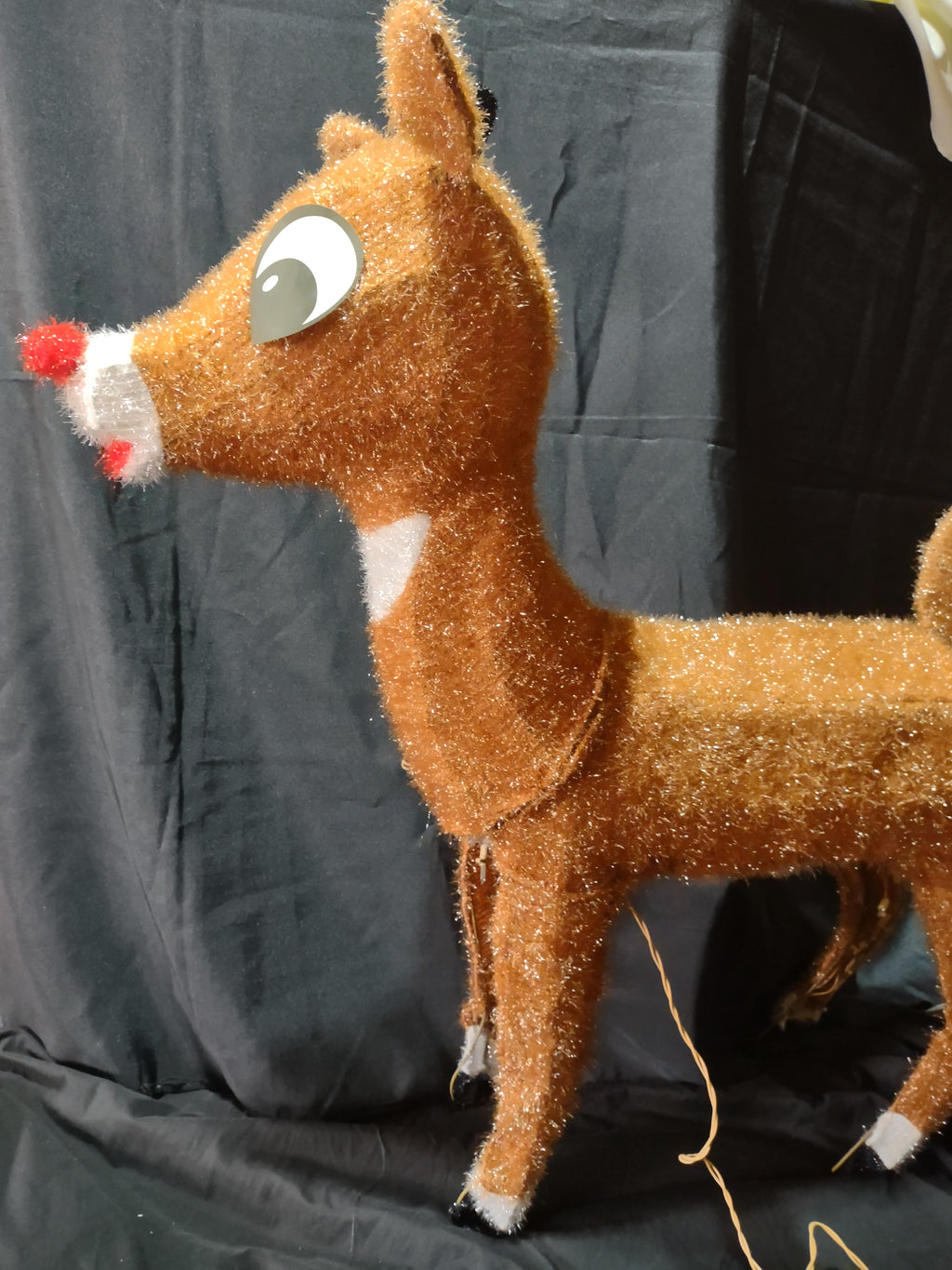 Vintage Young Rudolph Red-Nosed Reindeer Tinsel DOES NOT Light-Up Figure [4844]