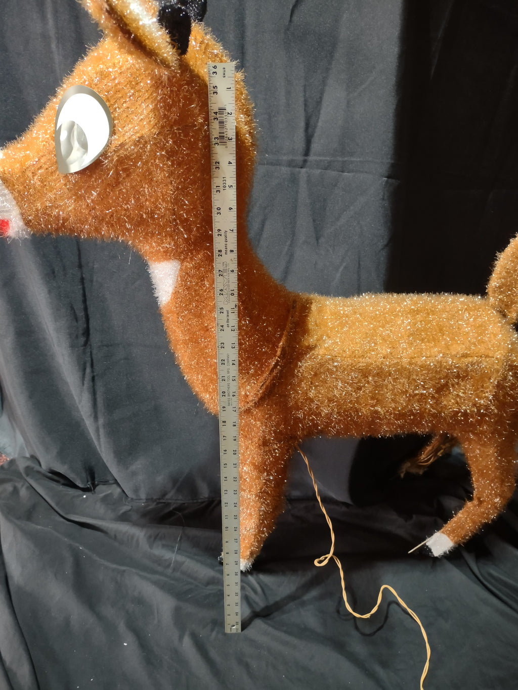 Vintage Young Rudolph Red-Nosed Reindeer Tinsel DOES NOT Light-Up Figure [4844]
