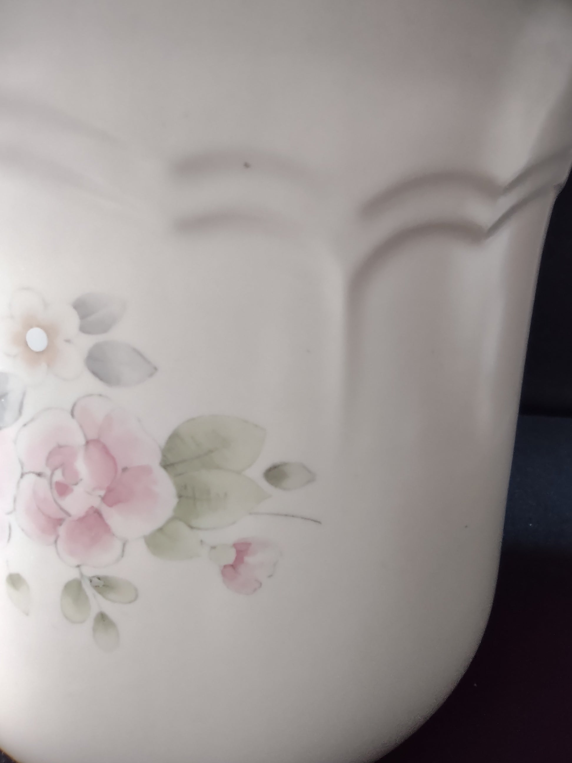 Vintage Pfaltzgraff Tea Rose Canister Pink Blue Floral Stoneware USA [6410]
