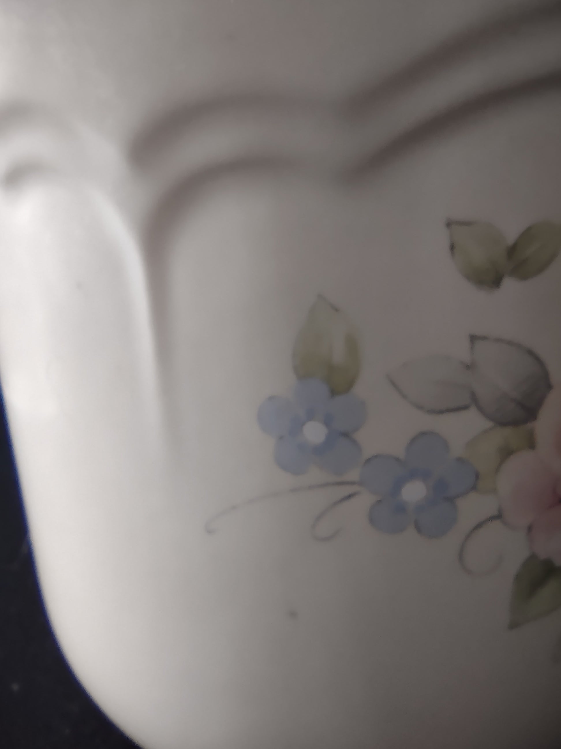 Vintage Pfaltzgraff Tea Rose Canister Pink Blue Floral Stoneware USA [6410]