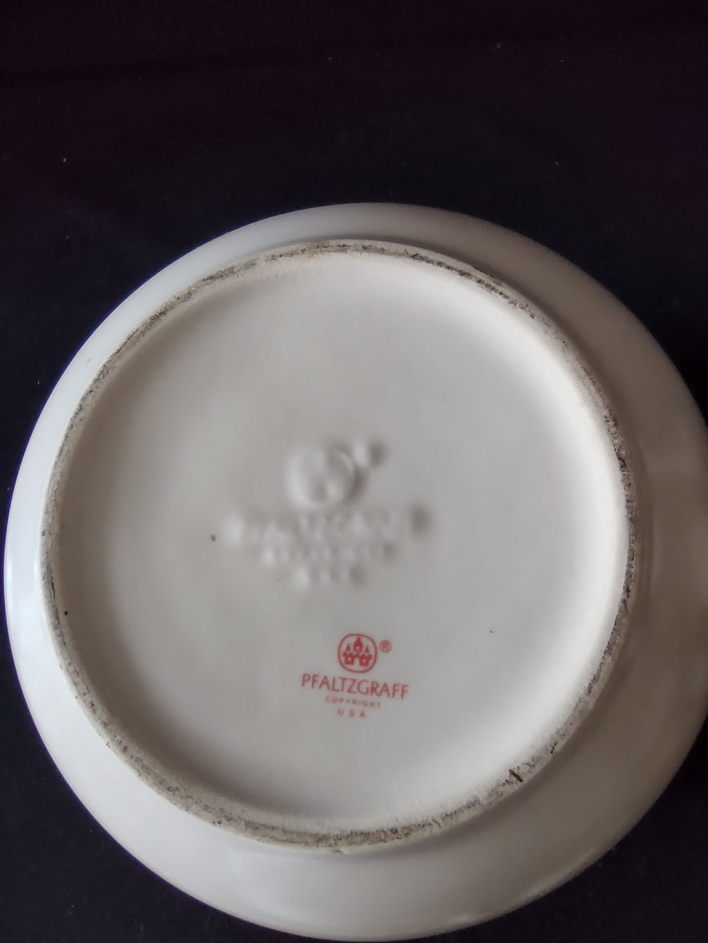 Vintage Pfaltzgraff Tea Rose Canister Pink Blue Floral Stoneware USA [6410]
