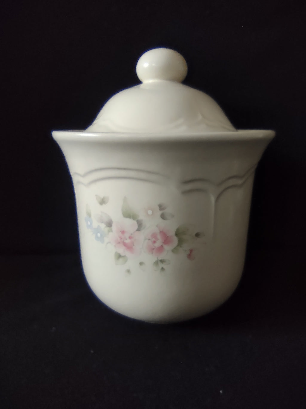 Vintage Pfaltzgraff Tea Rose Canister 2 Qt Lidded Jar Pink Floral USA [6411]