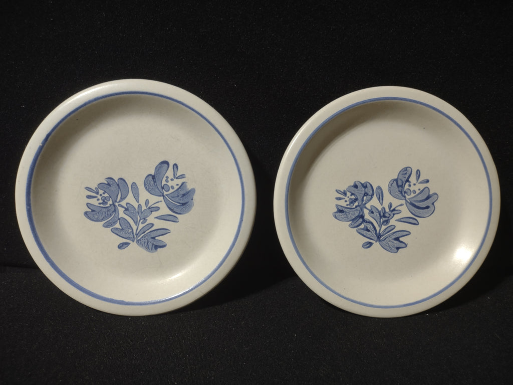 Vintage Pfaltzgraff Yorktowne Blue Floral Small Plates Set of 2 [6416]