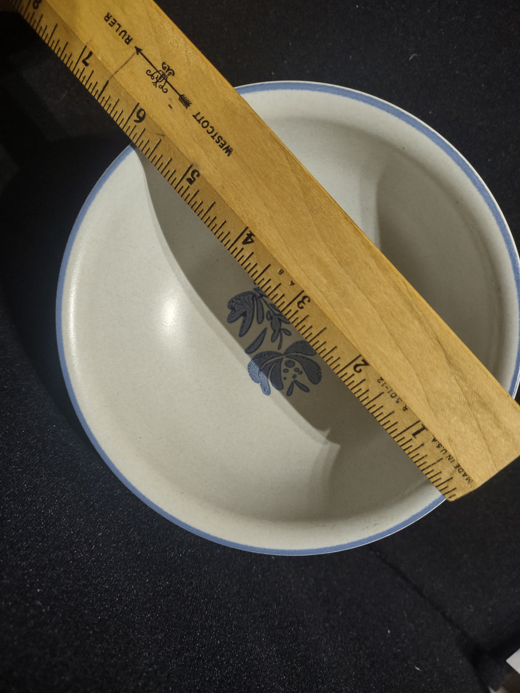 Vintage Pfaltzgraff Yorktowne Blue TulipFloral Cereal Soup Bowls Set of 7 [6420]