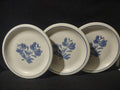 Vintage Pfaltzgraff Yorktowne Blue Floral Salad Plates 8.5 Inch Set of 3 [6422]