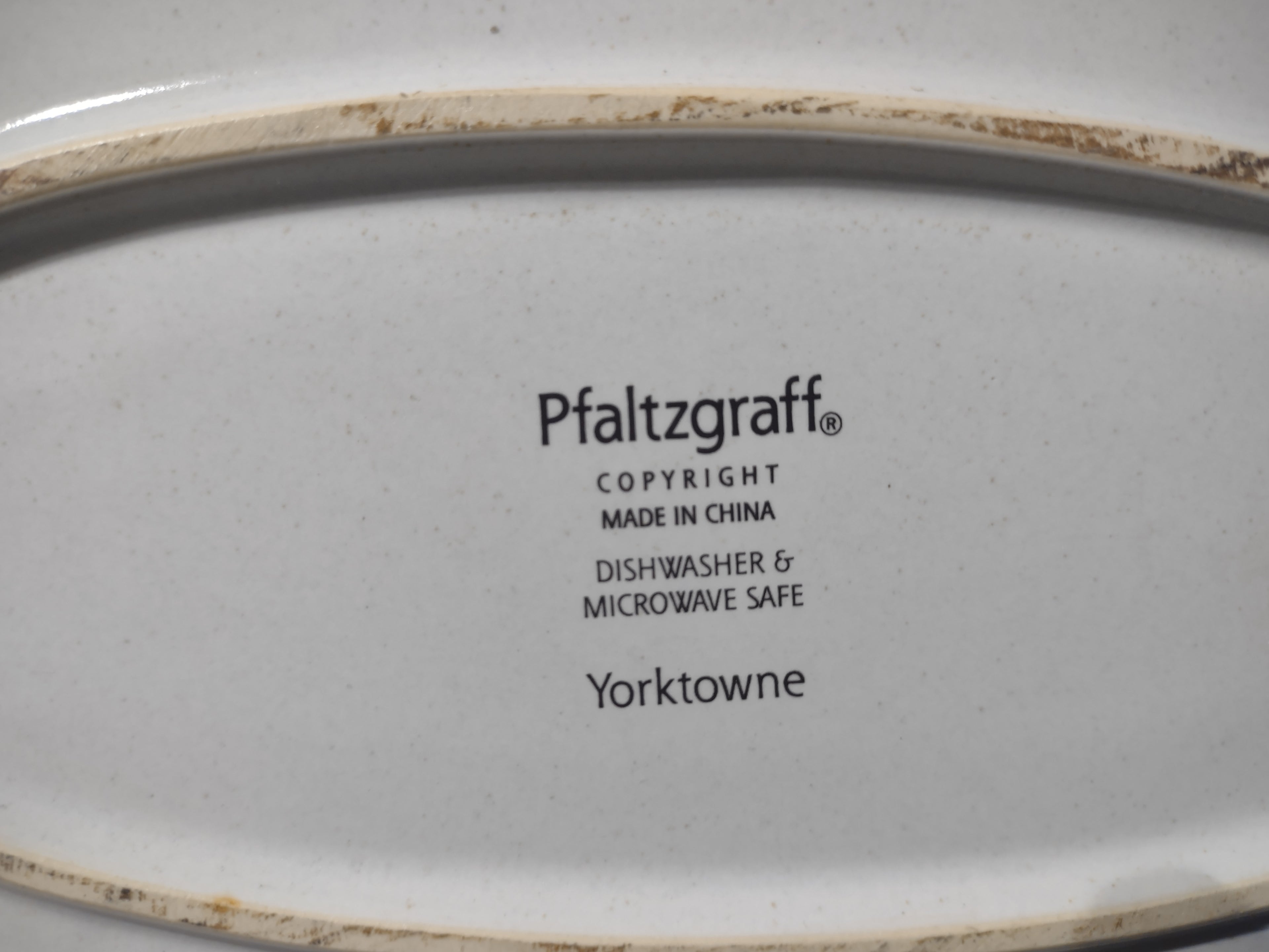 Vintage Pfaltzgraff Yorktowne Blue Floral Oval Serving Platter 14in [6425]