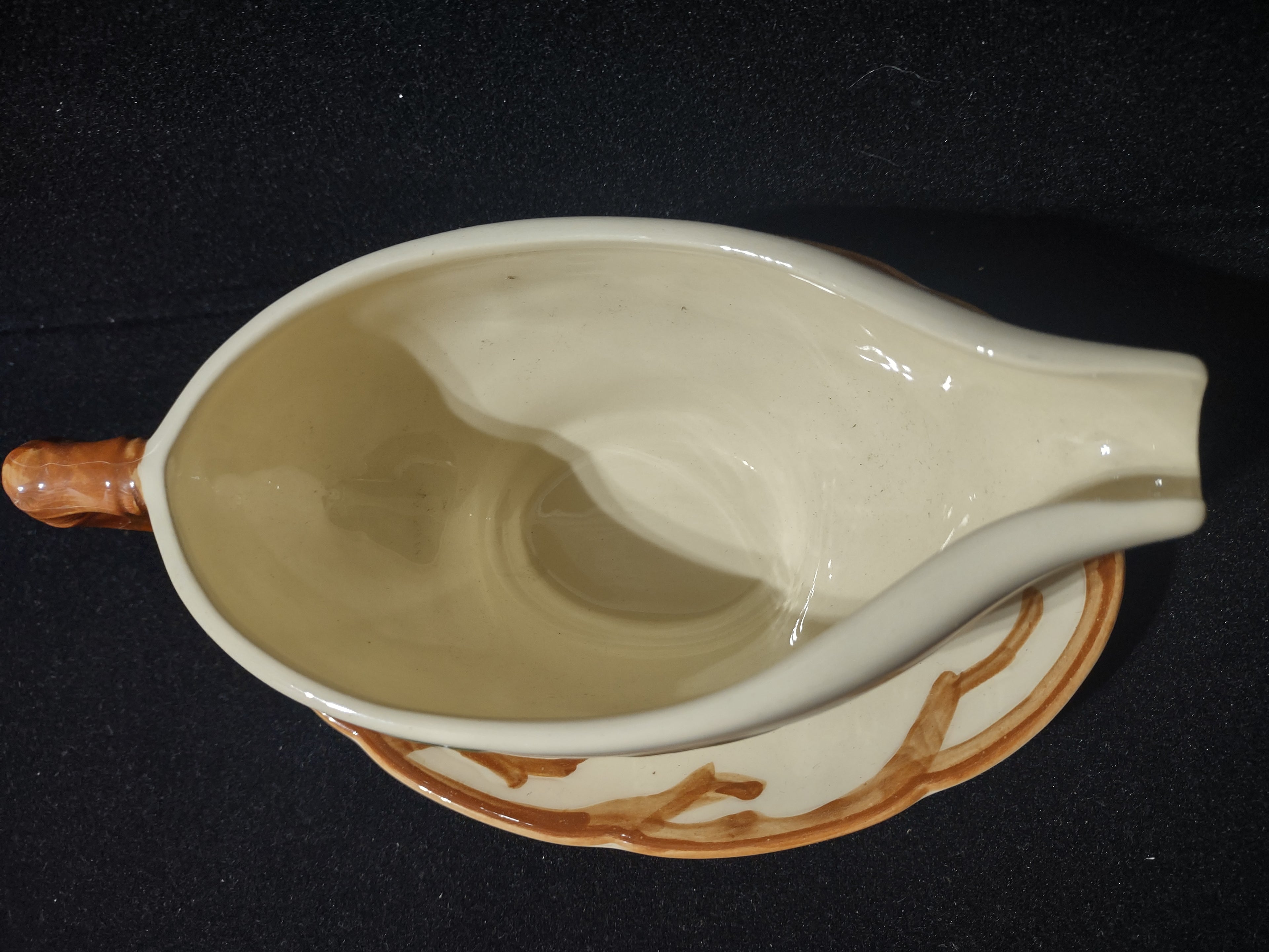 Vintage Franciscan Apple Gravy Boat Attached Underplate USA [6427]