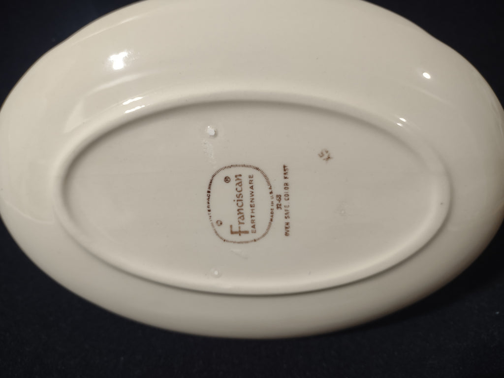 Vintage Franciscan Apple Gravy Boat Attached Underplate USA [6427]