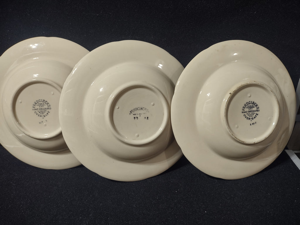 Vintage Franciscan Apple Rim Soup Bowl x 3 USA Earthenware [6429]