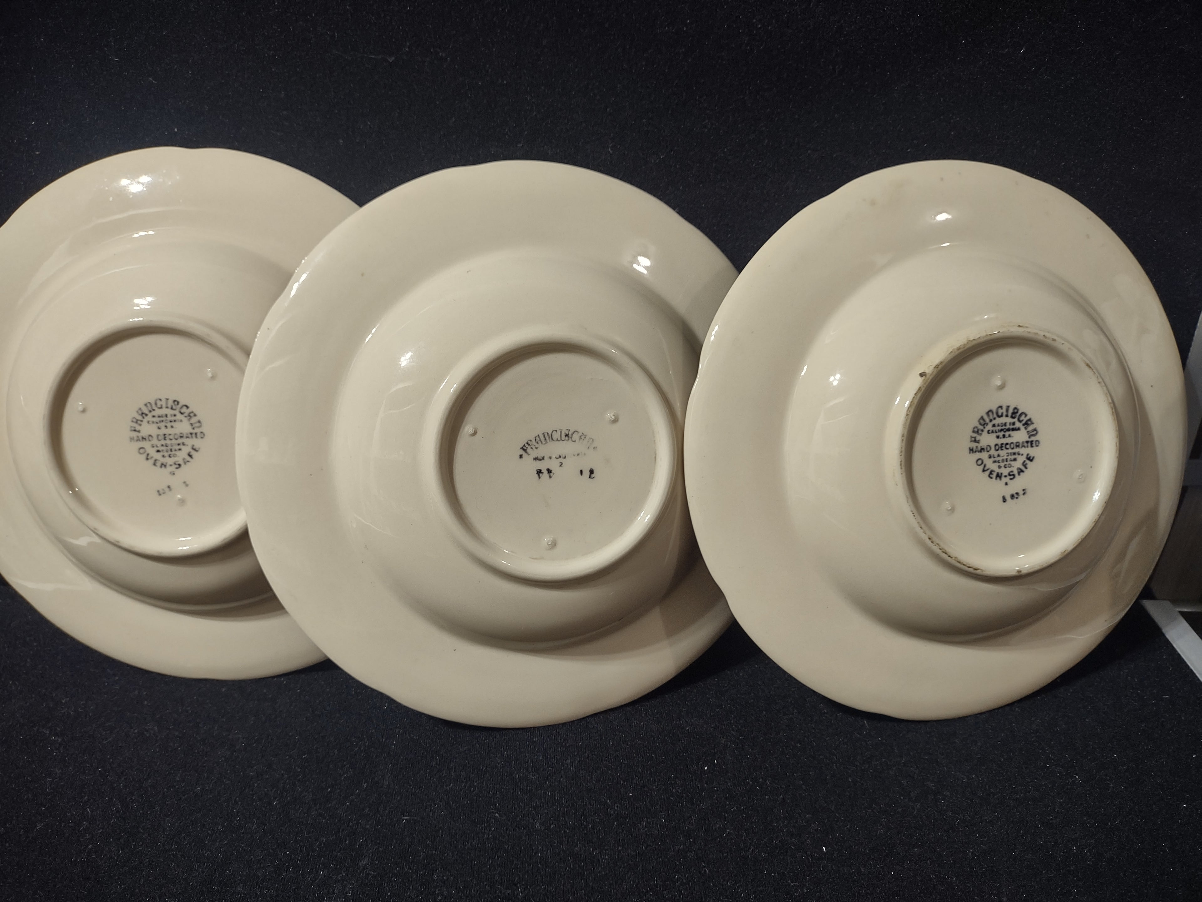 Vintage Franciscan Apple Rim Soup Bowl x 3 USA Earthenware [6429]