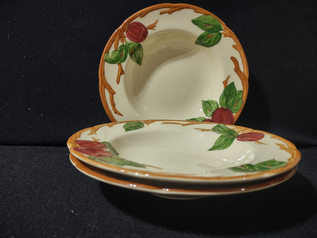 Vintage Franciscan Apple Rim Soup Bowl x 3 USA Earthenware [6429]