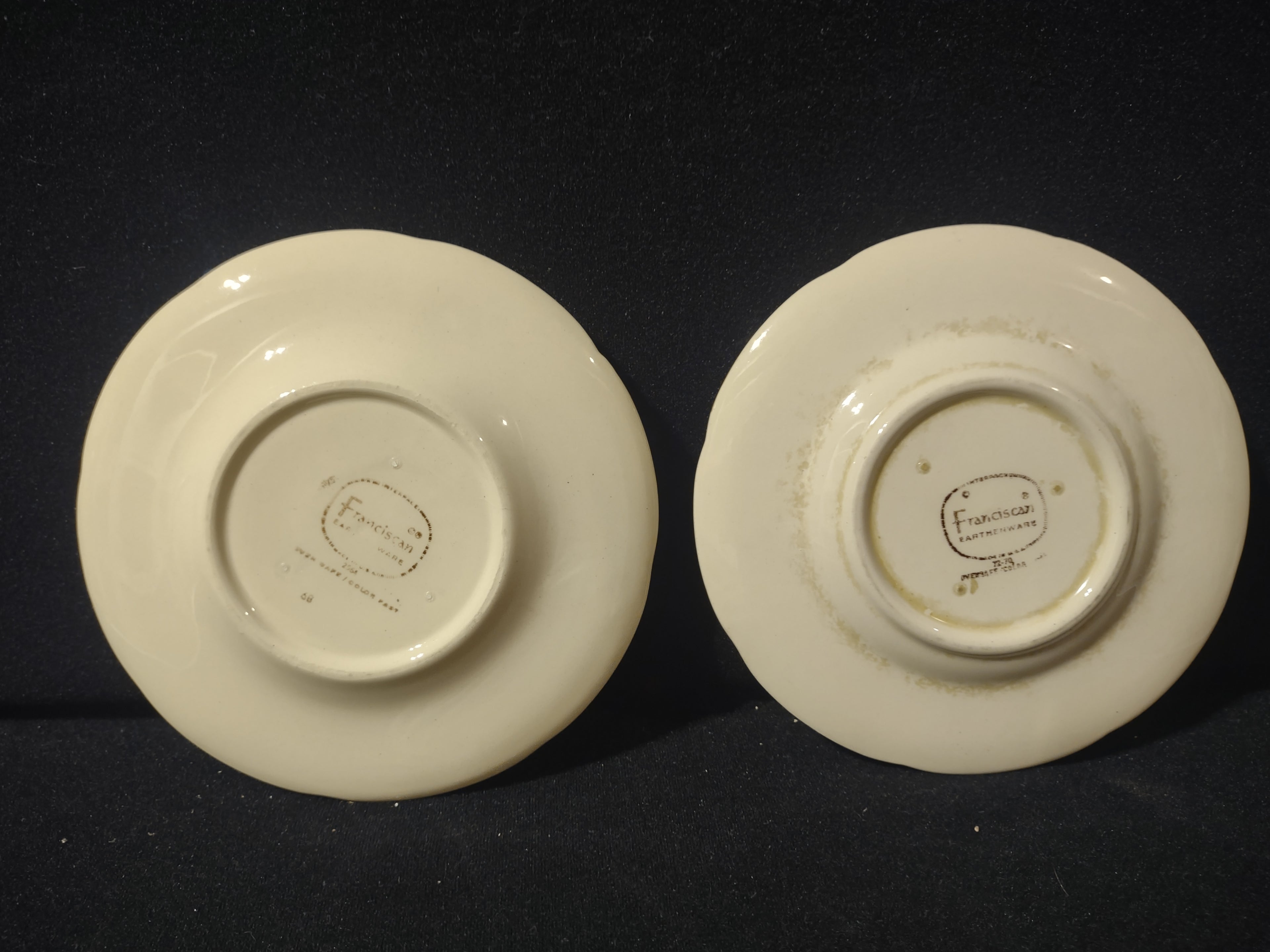 Vintage Franciscan Apple Saucers Set of 2 USA 6 Inch Earthenware [6430]