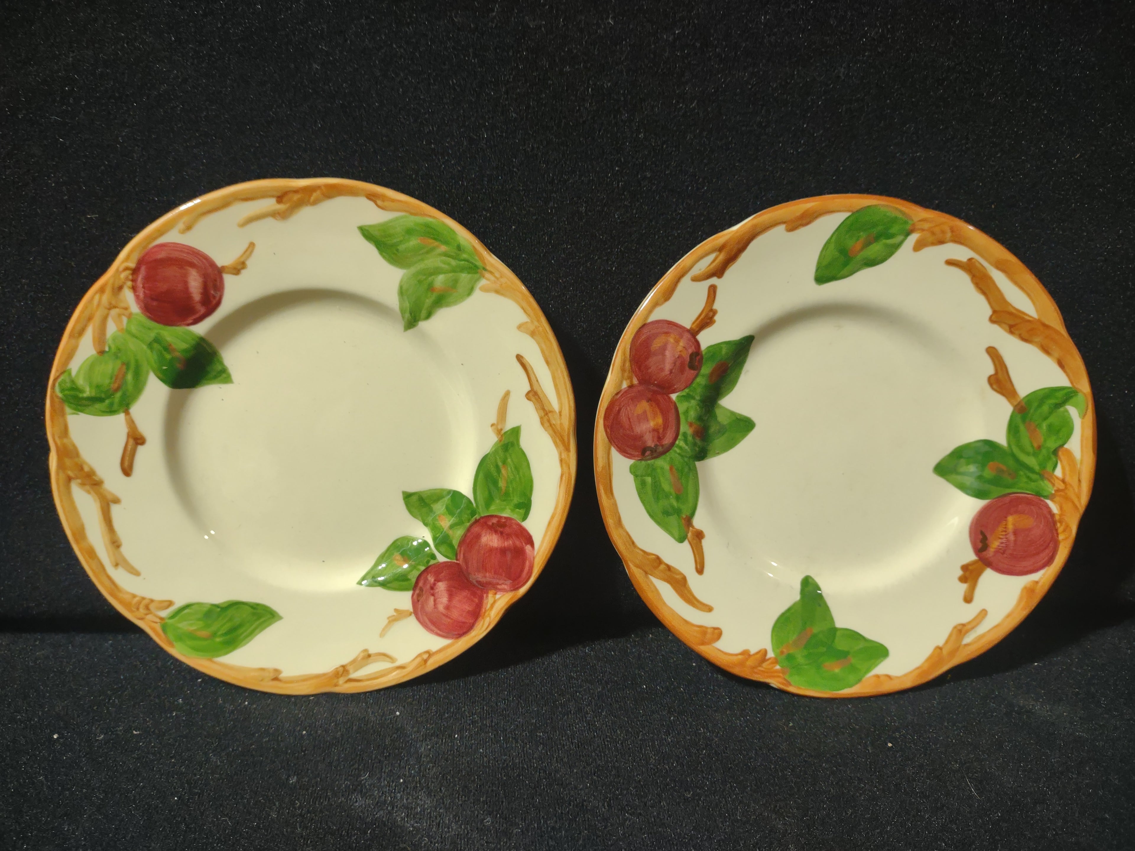 Vintage Franciscan Apple Saucers Set of 2 USA 6 Inch Earthenware [6430]