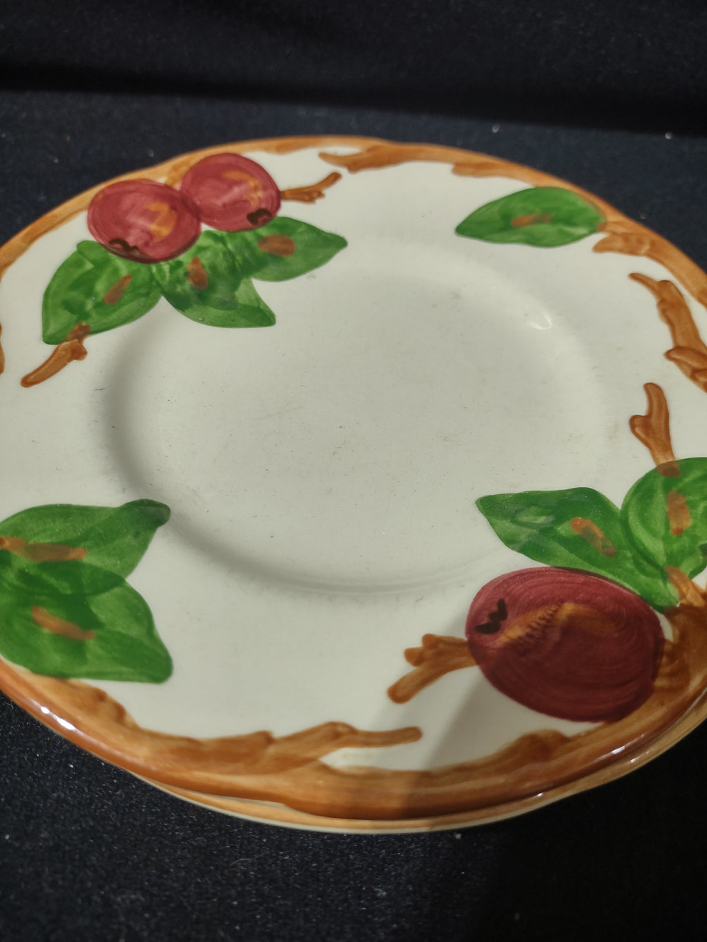 Vintage Franciscan Apple Saucers Set of 2 USA 6 Inch Earthenware [6430]