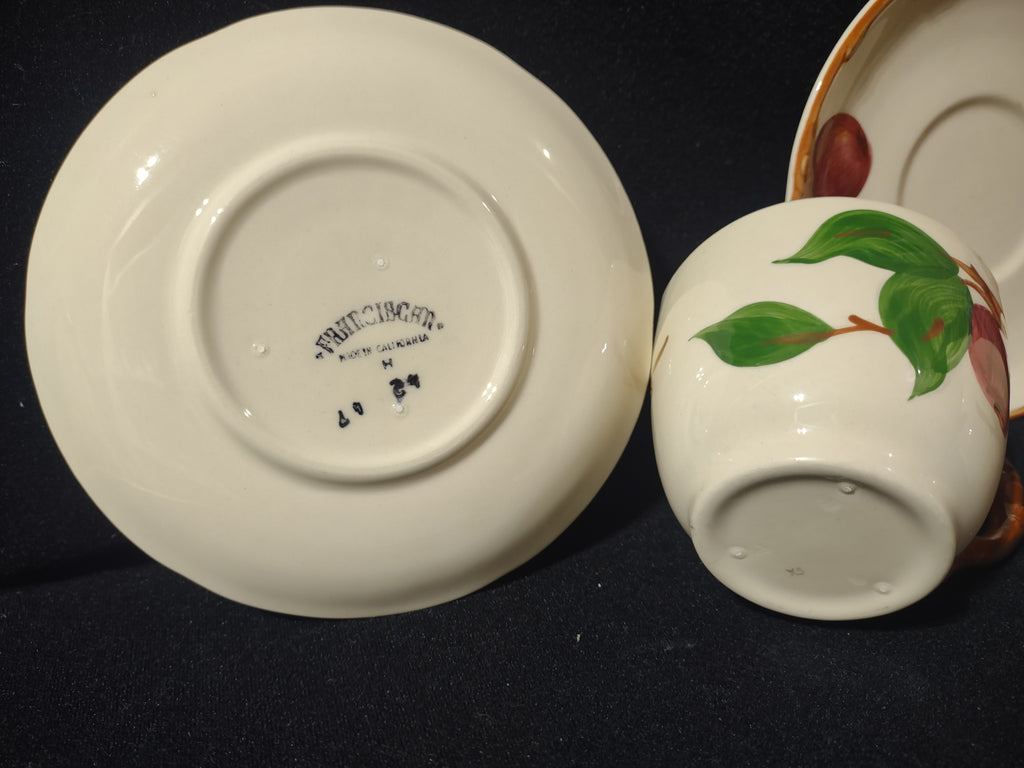 Vintage Franciscan Apple Cup & Saucer Sets Lot of 2 Earthenware California [6439]