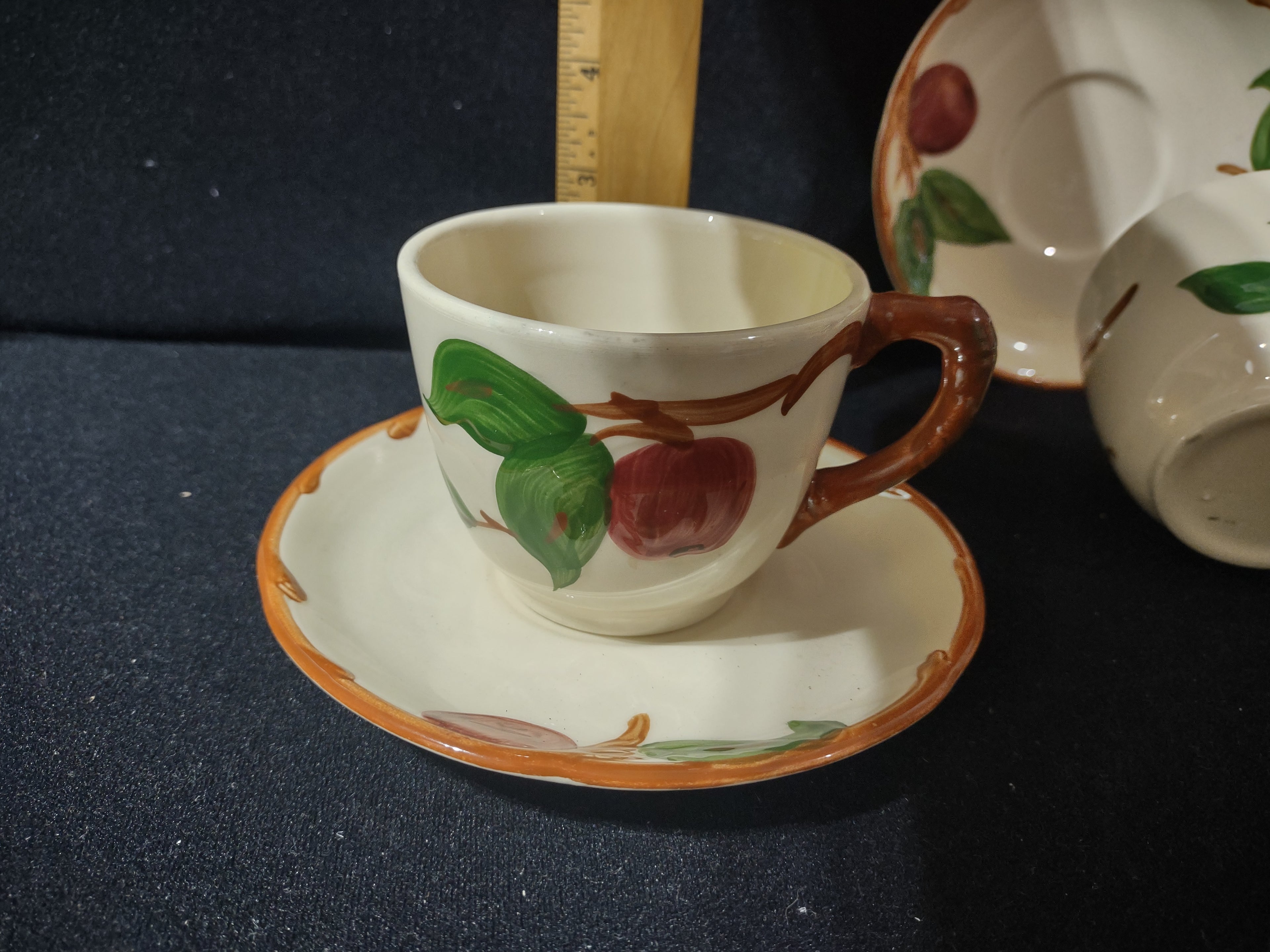 Vintage Franciscan Apple Cup & Saucer Sets Lot of 2 Earthenware California [6439]