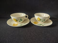 Vintage Yellow Rose Tea Cup Pair Yellow & Green [6442]
