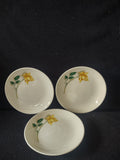 Vintage Yellow Gold Rose Bread Butter Plates Set of 3 Floral [6443]