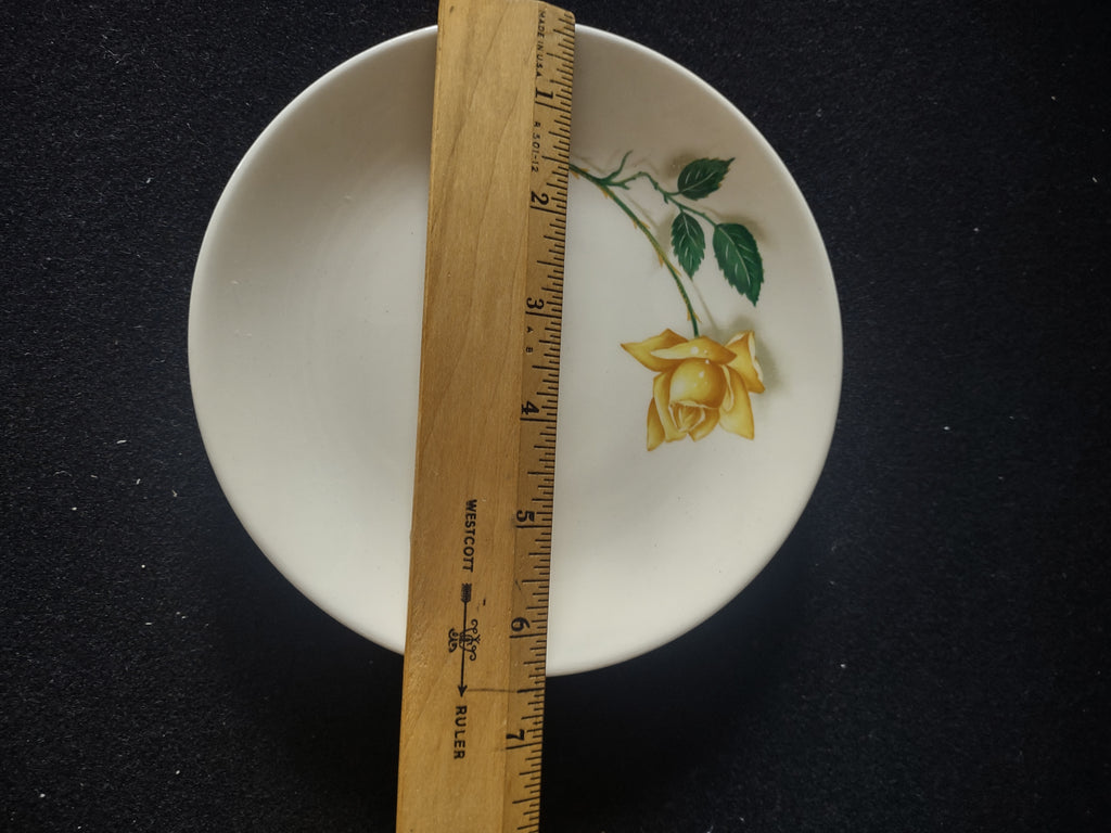Vintage Yellow Gold Rose Bread Butter Plates Set of 3 Floral [6443]