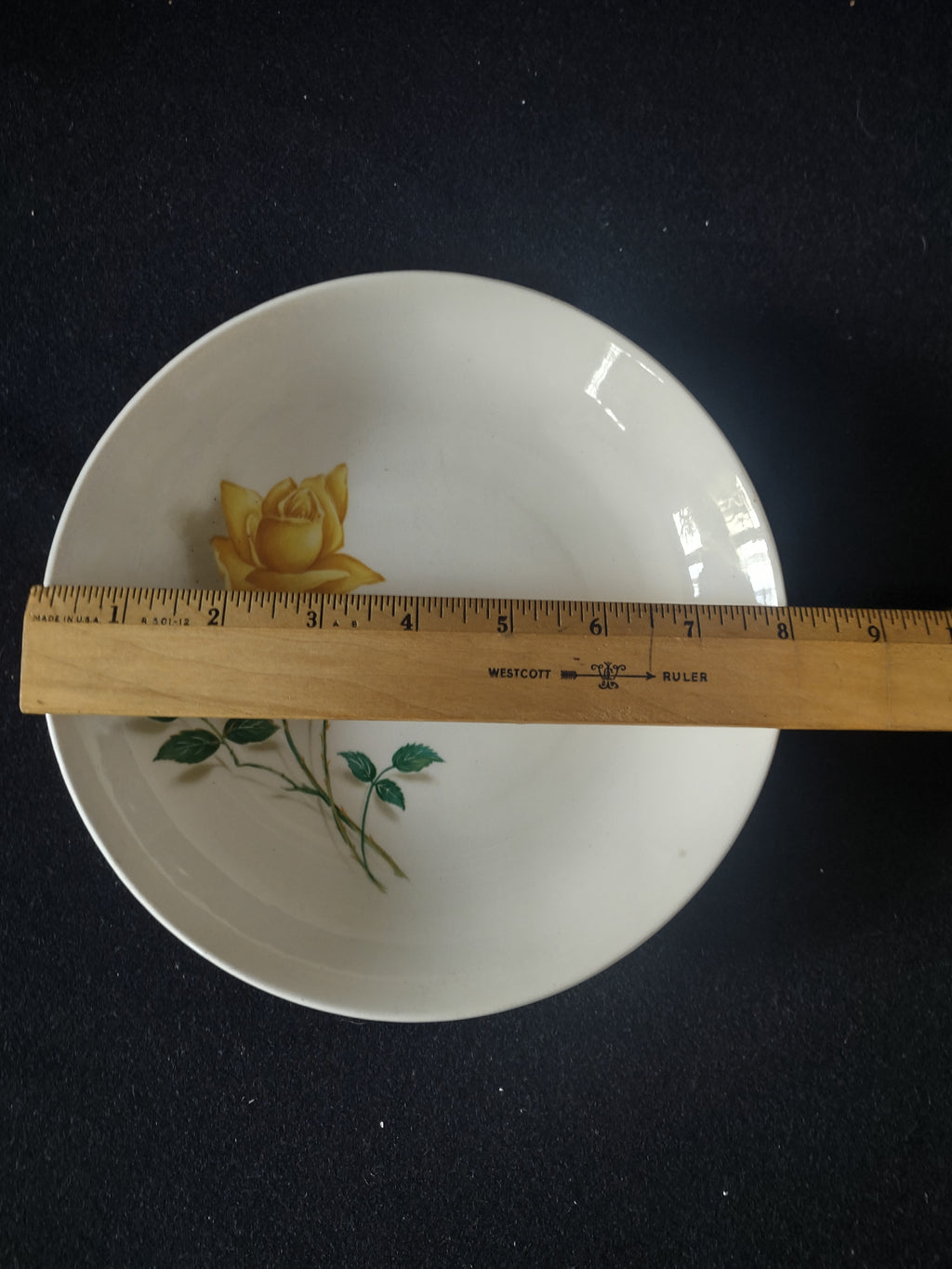 Vintage Canonsburg Pottery Yellow Rose Pasta Bowls Set of 4 [6446]