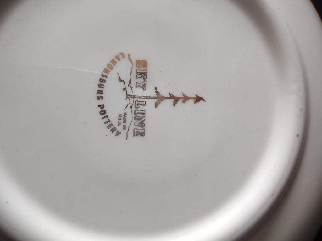 Vintage Canonsburg Pottery Yellow Rose Pasta Bowls Set of 4 [6446]