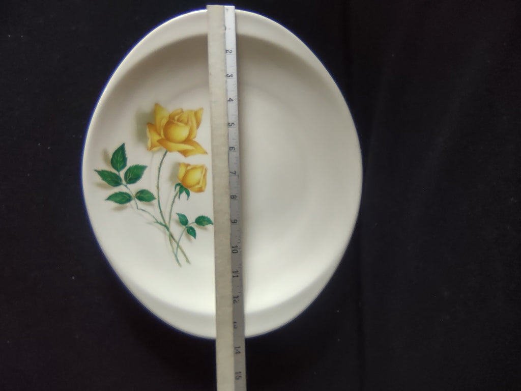 Vintage Canonsburg Pottery Yellow Rose Platter 13" [6447]