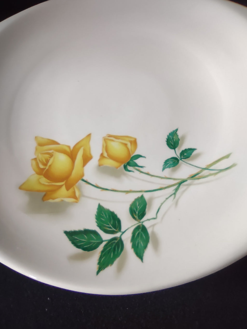 Vintage Canonsburg Pottery Yellow Rose Platter 13" [6447]