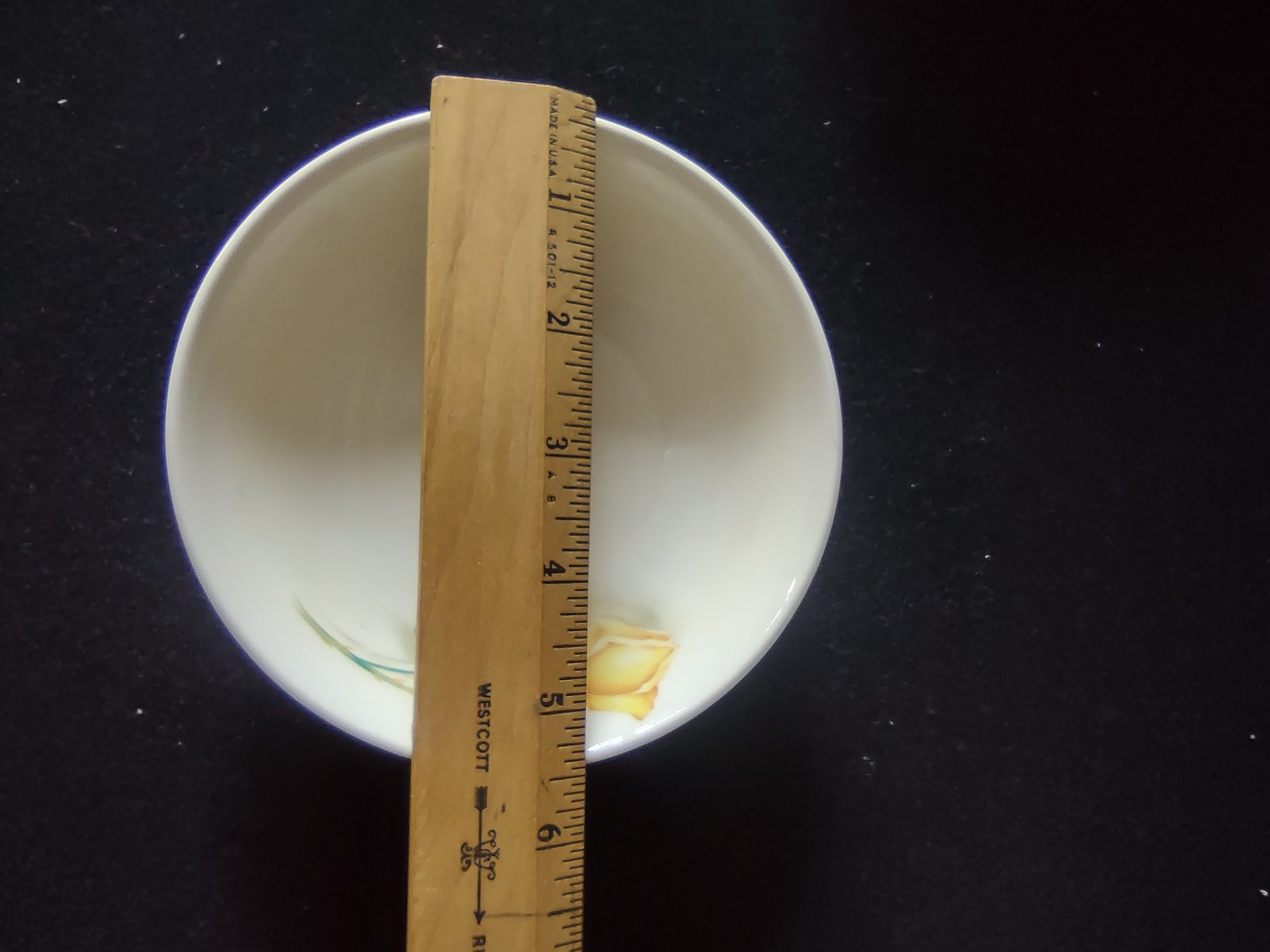 Vintage Canonsburg Pottery Yellow Rose Fruit Bowls Set of 4 [6448]