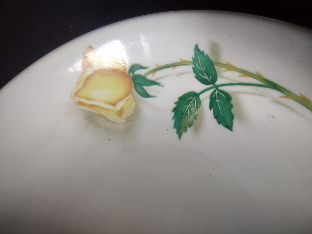Vintage Canonsburg Pottery Yellow Rose Fruit Bowls Set of 4 [6448]