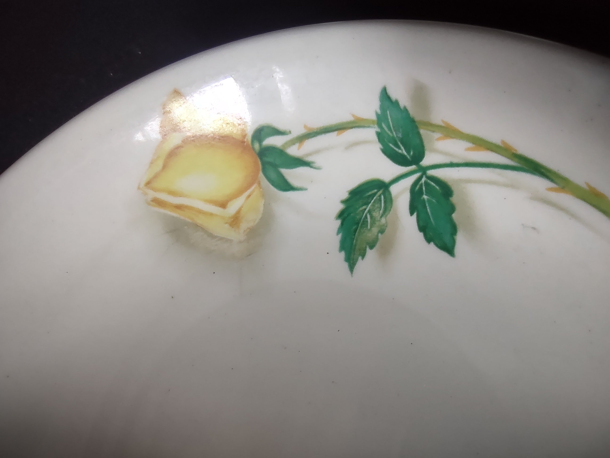 Vintage Canonsburg Pottery Yellow Rose Fruit Bowls Set of 4 [6448]