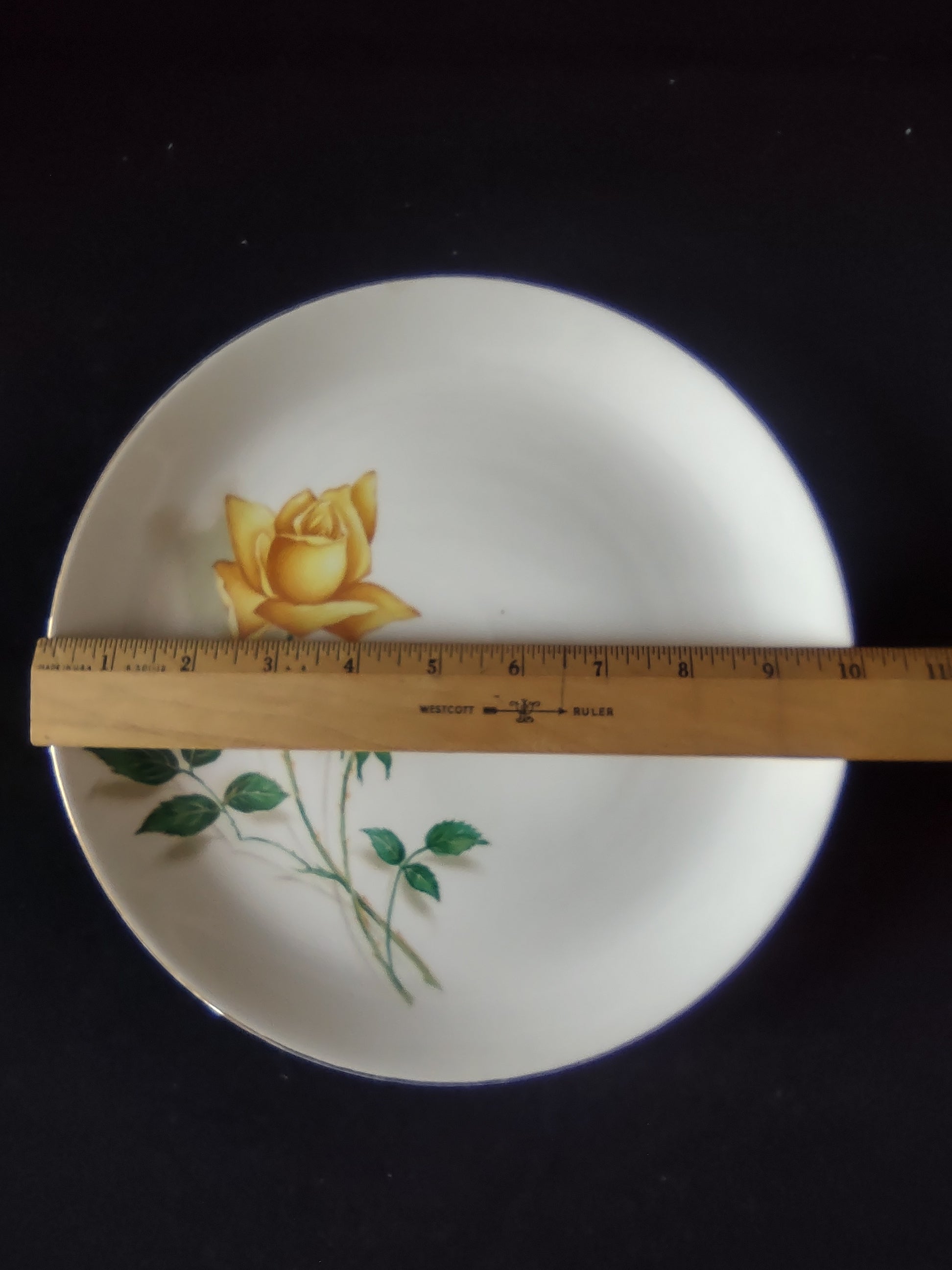 Vintage Canonsburg Simplicity Yellow Rose Dinner Plates Set of 3 [6451]