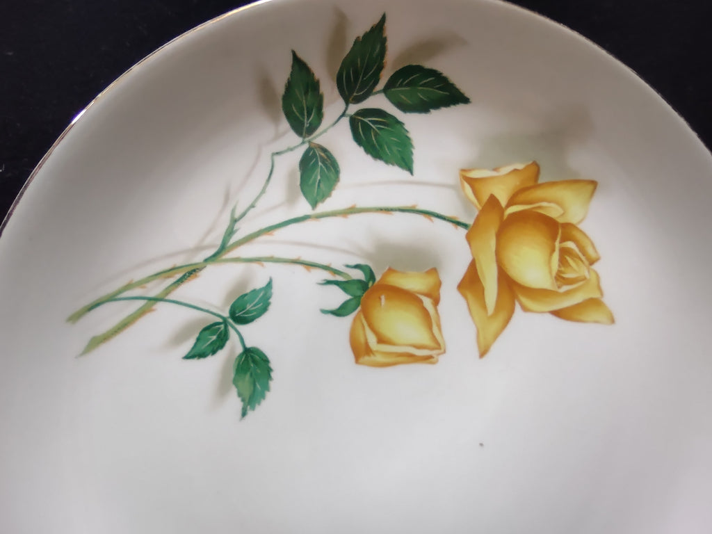 Vintage Canonsburg Simplicity Yellow Rose Dinner Plates Set of 3 [6451]