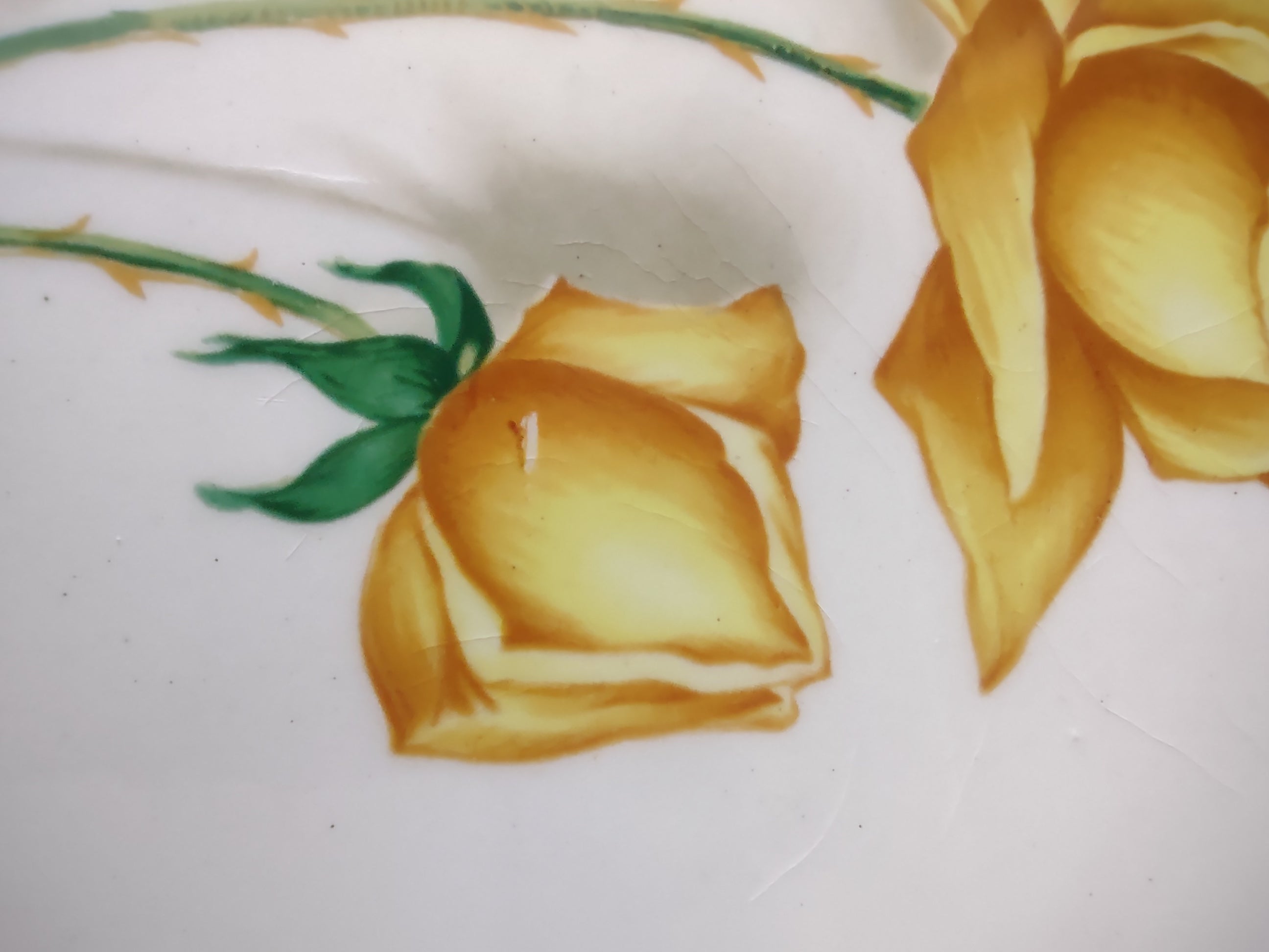Vintage Canonsburg Simplicity Yellow Rose Dinner Plates Set of 3 [6451]