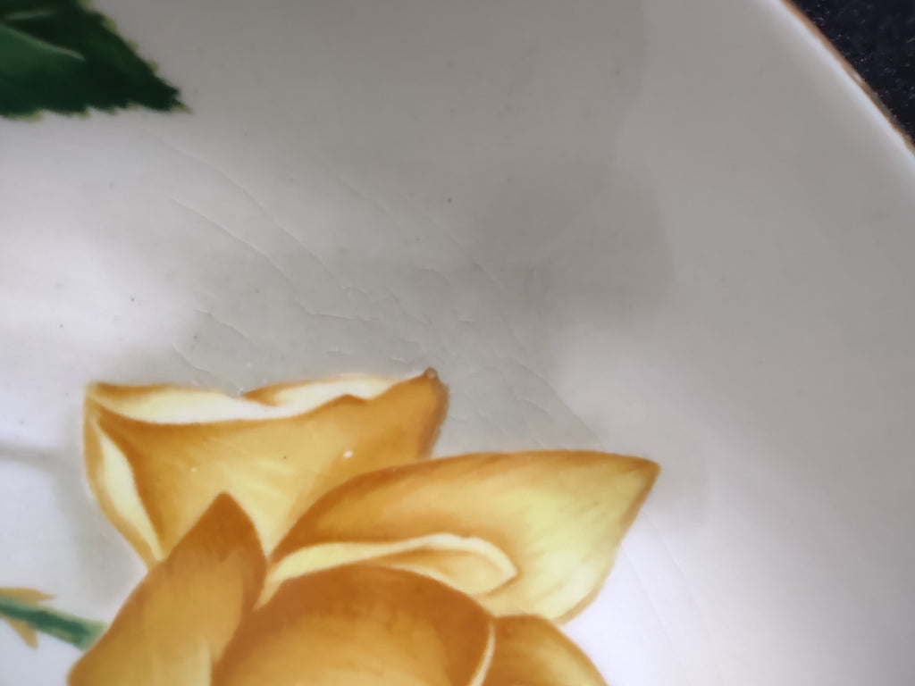 Vintage Canonsburg Simplicity Yellow Rose Dinner Plates Set of 3 [6451]