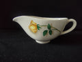 Vintage Yellow Rose Gravy Boat Ceramic USA White Cream [6454]